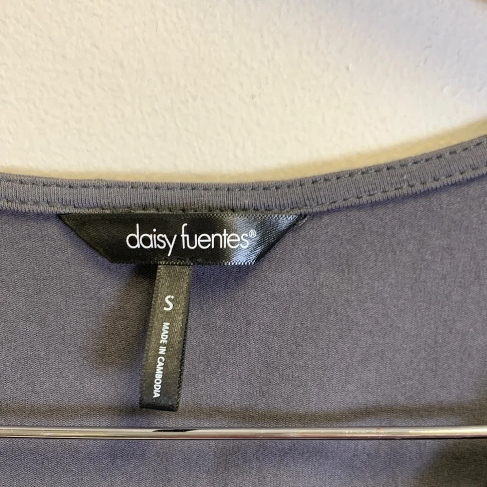 Daisy Fuentes Dark Gray Sleeveless Peplum Tank